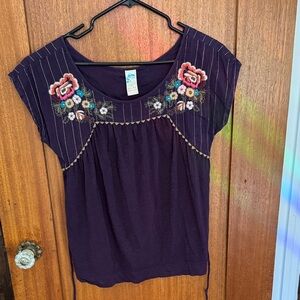 Vintage Anthropologie Embroidered Top